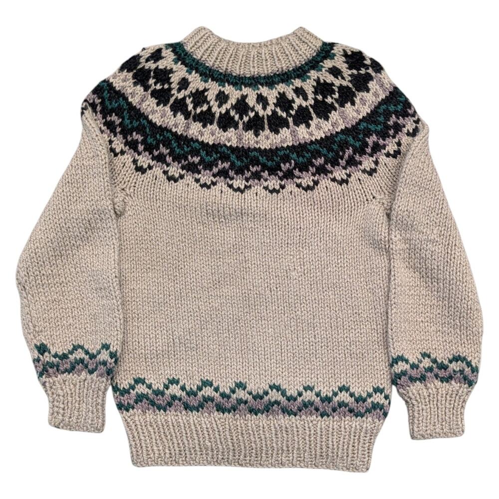 90s Youth Chunky Knit Patterned Pullover Sweater